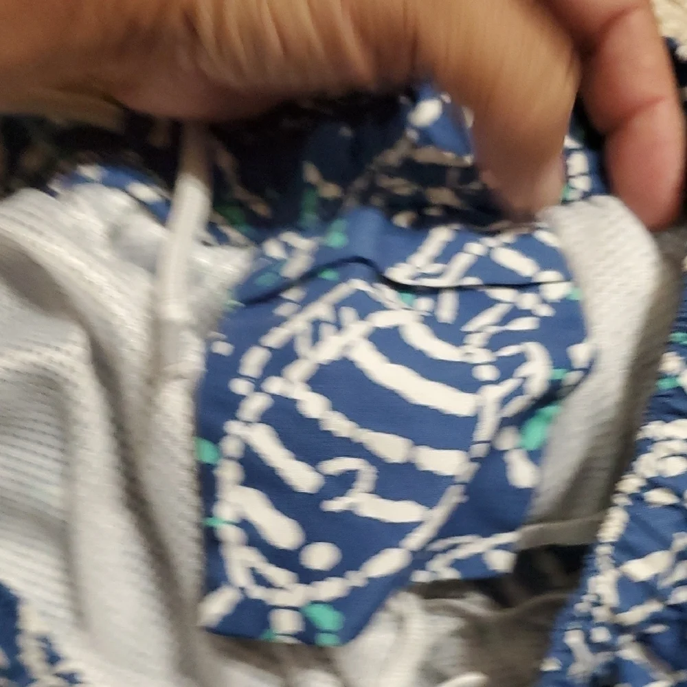 Vineyard Vines Blue and White Fish Pattern Swim Trunks
